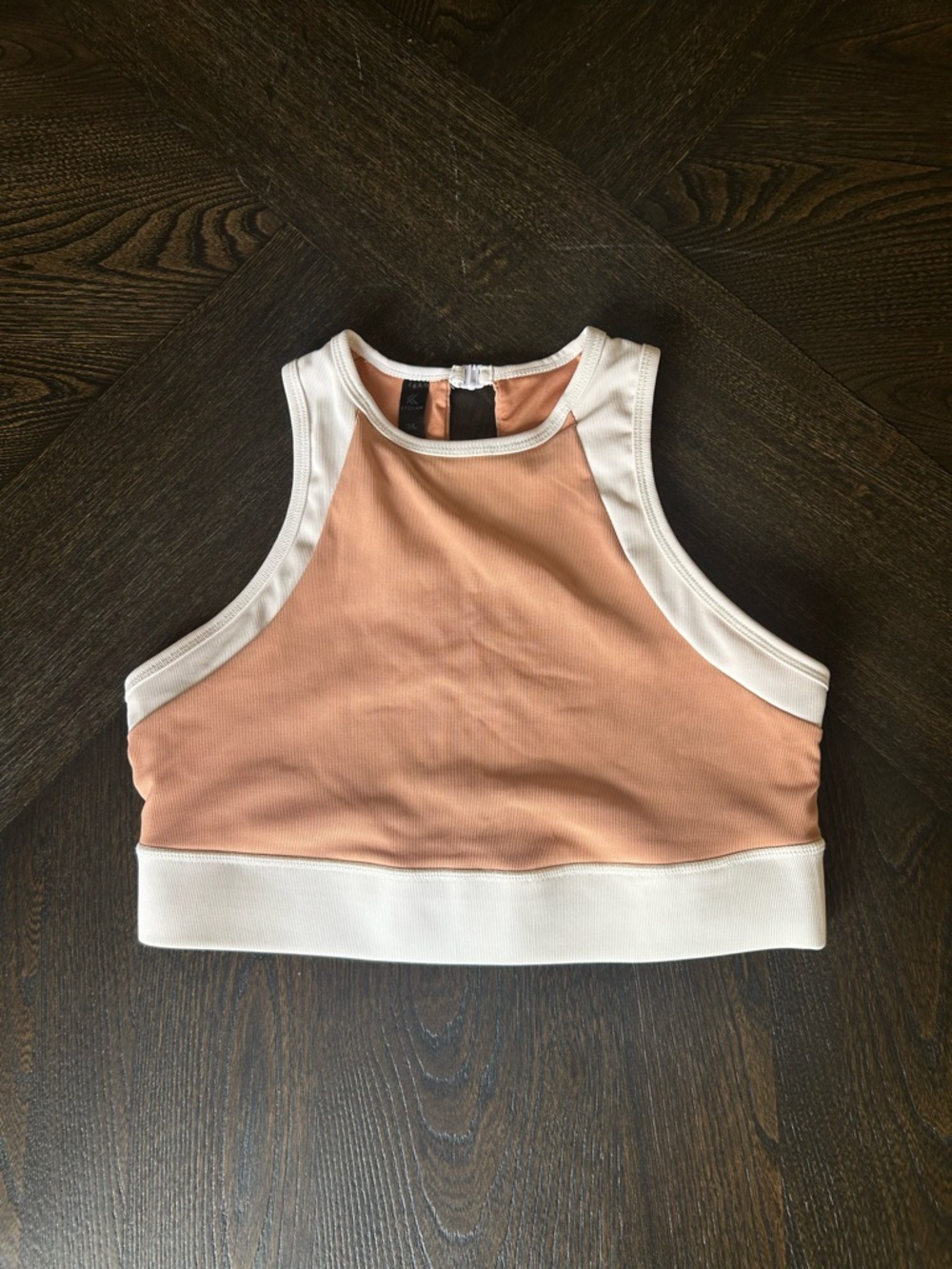 Kyodan Peach and White Athletic Crop Top Size Large